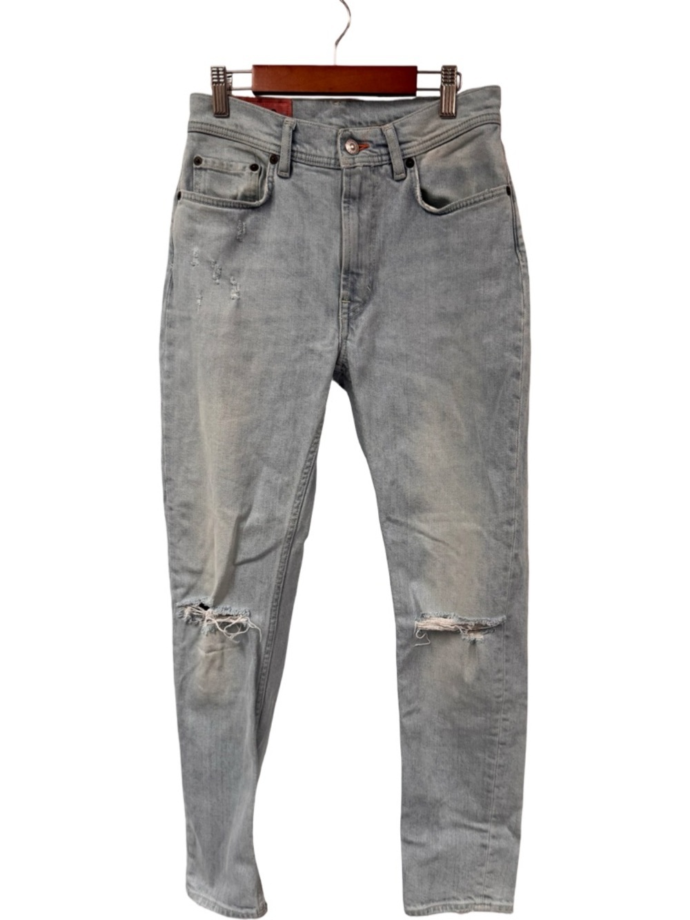 Acne Studios Blå Konst Light Wash Distressed Jeans 26 Slim Fit
